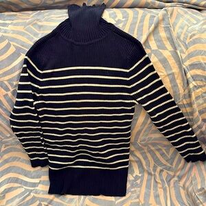 Ralph Lauren women’s XS blue and white striped turtleneck sweater